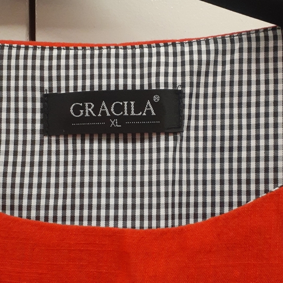 GraciLA Red black & white HEM top Tunic size XL - Picture 2 of 14
